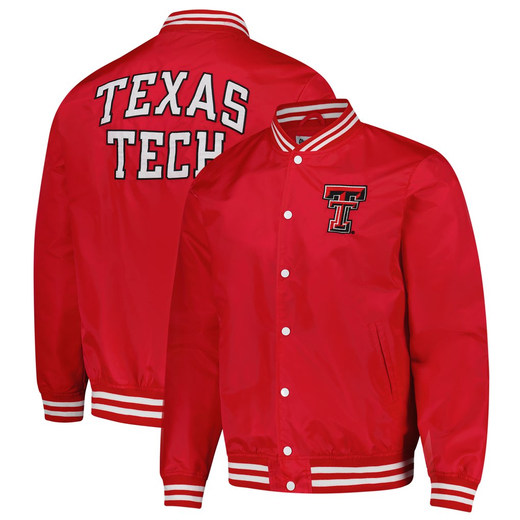  Texas Tech Red Raiders Charlie Hustle Unisex Full-Snap Varsity Jacket - Red